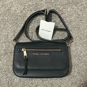 Marc Jacobs Mini Leather Saddle Bag in Black